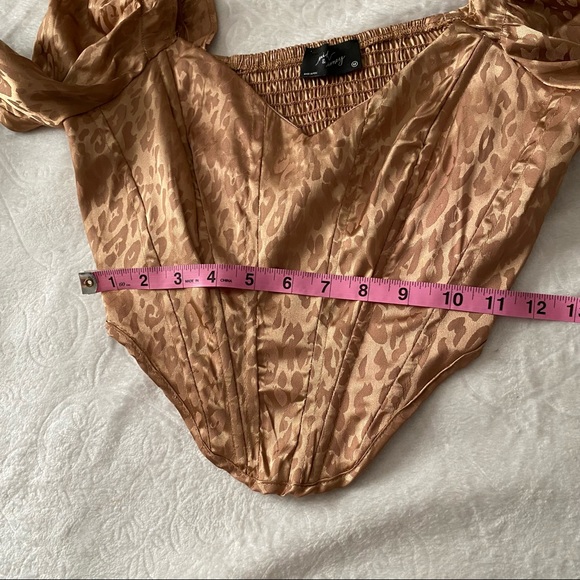 Satin Leopard Print Corset Top - Picture 5 of 10